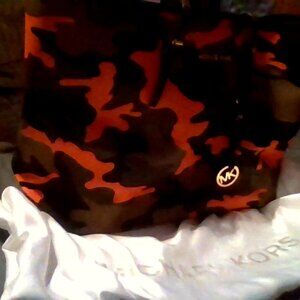 MICHAEL KORS BROWN/ORANGE CAMO TOTE